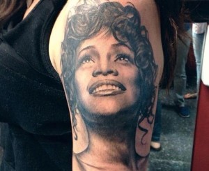 10th R&B Queen Whitney Houston. The tattoo artist really hit this tattoo out the park.