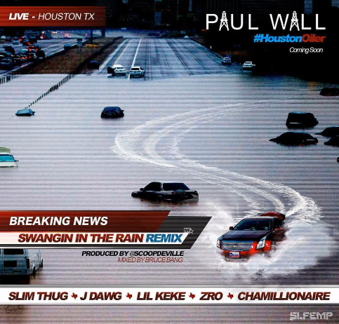 New music for the H-Town artist's Paul Wall Ft. Slim Thug, J-Dawg, Lil Keke, Z-Ro, & Chamillionaire “Swangin In The Rain (Remix)”. Listen to the hot track below and let us know what you thing.
